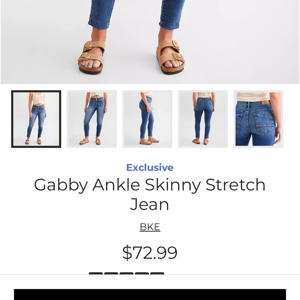 BKE Gabby Cropped Skinny Jeans - Blue